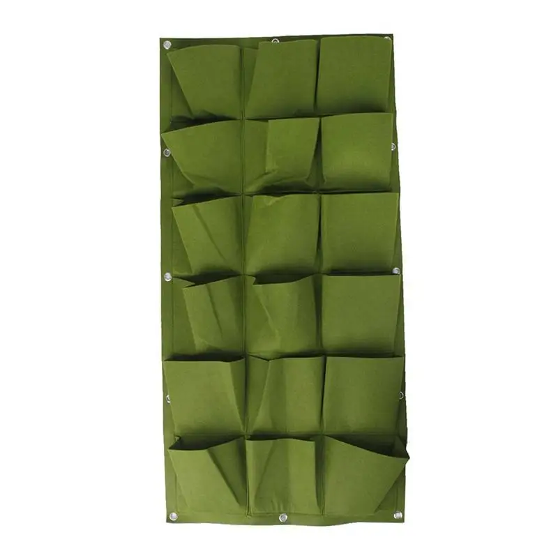 Универсальный 18-Карманный Висячие вертикальный двор настенные кашпо сумка Indoor/открытый травы горшок (зеленый)