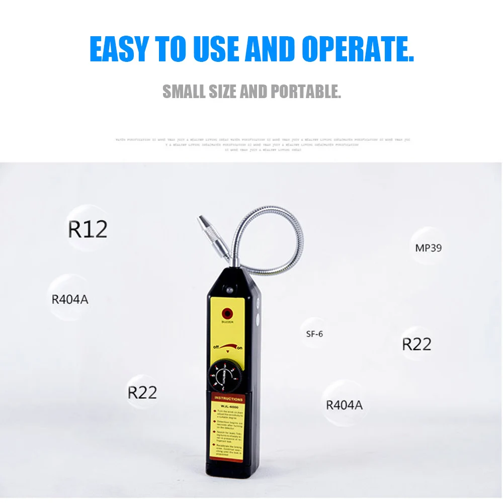 

Refrigerant Halogen Leak Detector for Home Portable HFC CFC Air Gas HVAC Gas Leakage Detect Tester Checker Tool Black