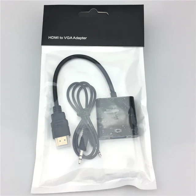 Adapter with Audio HEONYIRRY HDMI в VGA Кабель-адаптер 1080P цифро-аналоговый видео аудио конвертер кабель для ПК HD tv xbox PS3 PS4 ноутбук ТВ коробка - Цвет: Adapter with Audio