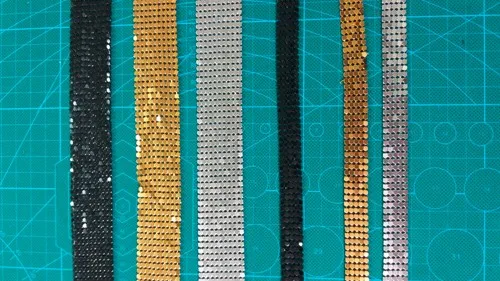 

Vintage Brand 45cm Length 3mm Sequin Quality Gold Silver Black Alloy Metal Ribbon DIY quality alloy ribbon