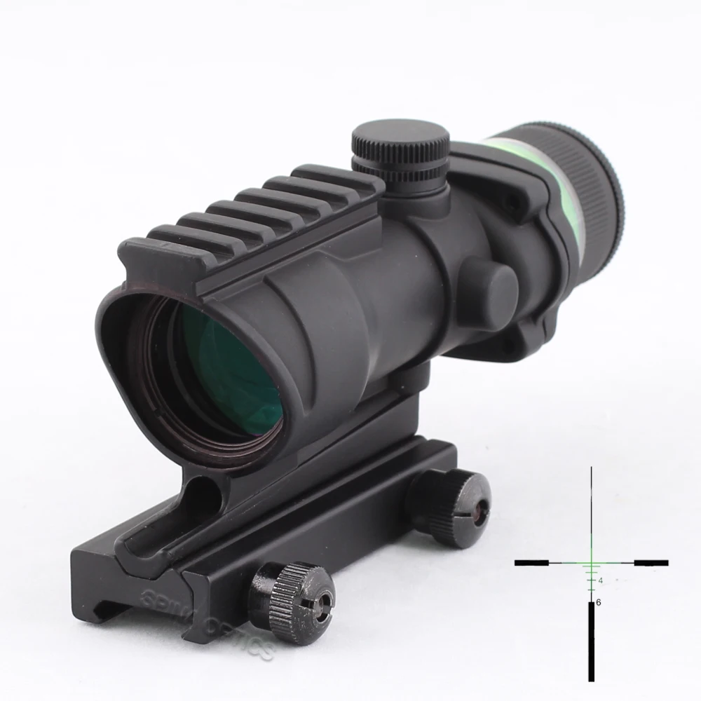 

SPINA OPTICS Tactical acog style 4x32 rifle scope Green Optical fiber acog style Hunting shooting