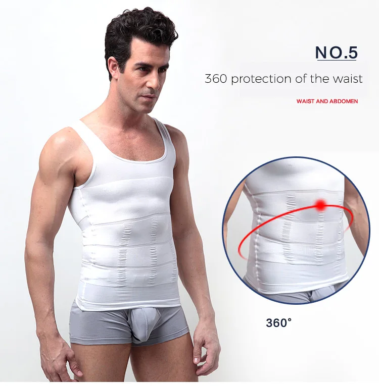 Slimming Underwear Body Shaper Men Corset Waist Cincher Vest Bodysuit Men Tummy Belly Waist Slim Shapewear faja hombre tshirt (20)