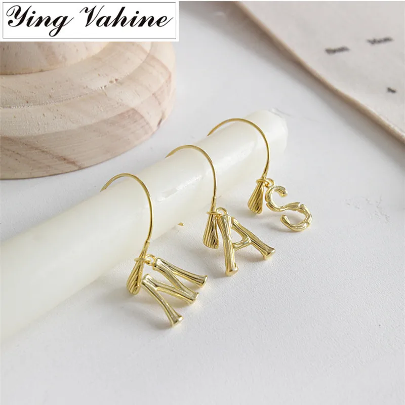 

ying Vahine 925 Sterling Silver Letter "A" "M" "S" Drop Earrings for Women Fashion Jewelry Dangling Earring