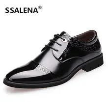 Men Lace Up Wedding Dress Shoes Men High Quality Oxford Leather Flat Shoes Pointed Toe Working Shoes For Men AA10044