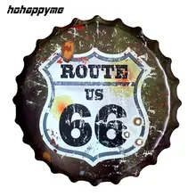 США ROUTE 66 дорожный колпачок для бутылки декоративная металлическая тарелка винтажный художественный металлический знак для стены паба винтажный домашний декор 35 см