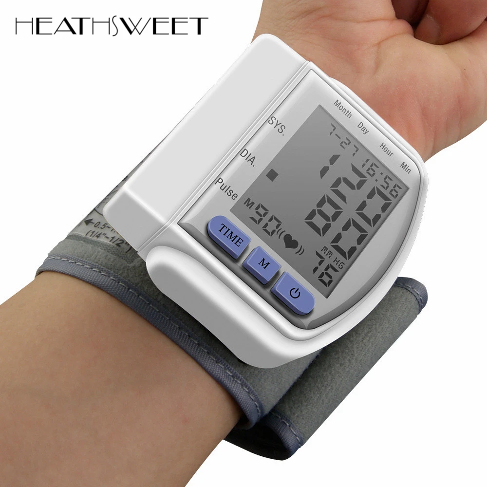 

Healthsweet Digital LCD Automatic Wrist Watch Blood Pressure Monitor Heart Beat Rate Pulse Meter Measure Sphygmomanometer Home