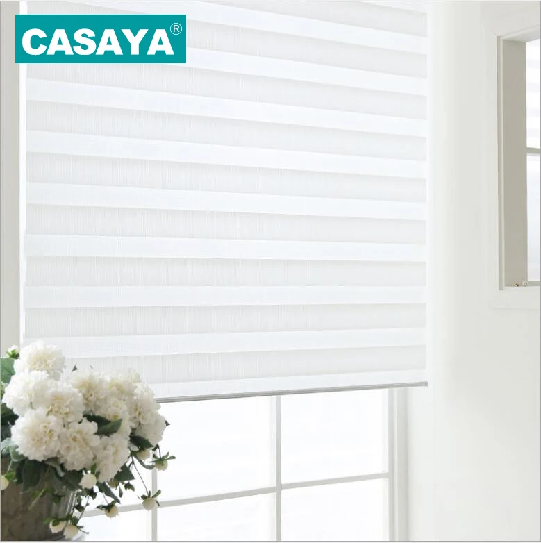 Sistema de Valance de la cáscara transparente Zebra persianas doble capa de luz sombra ventana persianas enrollables para sala de estar Estudio de dormitorio Sistema de Valance de la cáscara transparente Zebra persianas doble capa de luz sombra ventana persianas enrollables para sala de estar Estudio de dormitorio