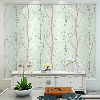 

Retro Forest Green Wallpaper Tree Non-woven Bedroom Living Room Sofa TV Background Decorative Wallpaper Roll