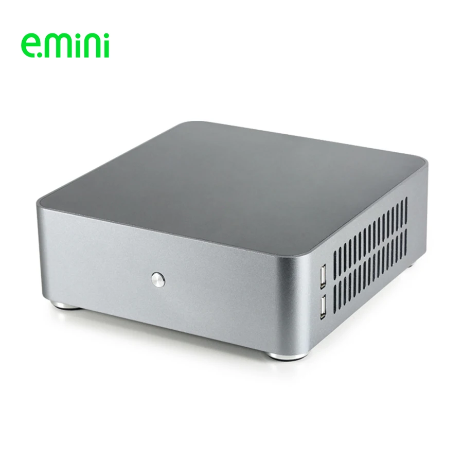 E.MINI H65S Mini ITX корпус компьютера алюминиевый для настольного ПК с двумя USB2.0 офиса