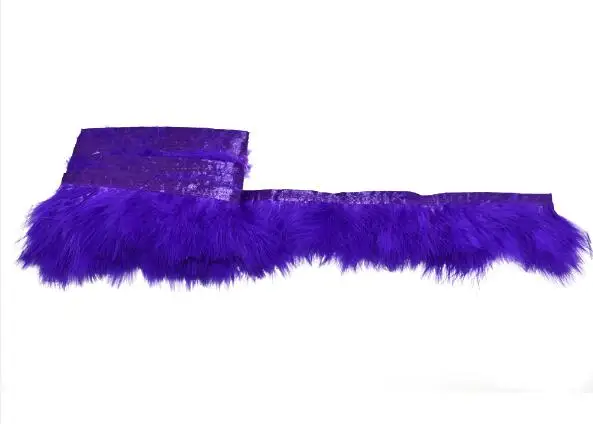 2 yards/lot Colorful Turkey Villus Plumas Feather Ribbon Belt Trimming Fringe DIY Garment Feather Clothes Accessories IF34 - Цвет: purple