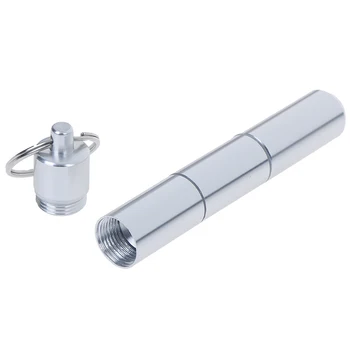 

1PcPill Box Capsule Shape Aluminum Pill Case Keychain Outdoor Pocket Pill Holder Container Delicate Medicine Box 4 Grids