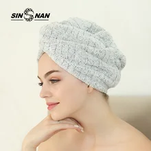 SINSNAN, углеродное волокно, коралловый флис, микрофибра, полотенце для волос, мягкое, толстое, супервпитывающее, сухое полотенце для волос для женщин, Банные колпачки для макияжа