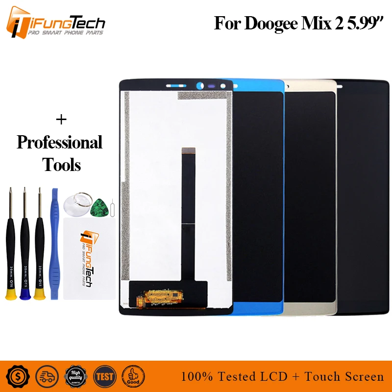 

100% Tested LCD For Doogee Mix 2 LCD Display and Touch Screen 5.99" Digitizer Assembly Replacement With Tools For Doogee Mix 2