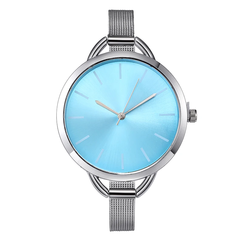 Top Luxury European Style Lady Watch Elegant Big Dial Quartz Super Slim Stainless Steel Bracelet Watch Women's Wrist Reloj Mujer