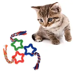 Узел Веревка Собака интерактивная игрушка Жевательная пентаграмма Резина игрушки для кошек-HJI