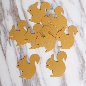 

Kraft paper squirrels Confetti, several size party supplies,woodland Party decor,Animal party favors,squirrel die cut