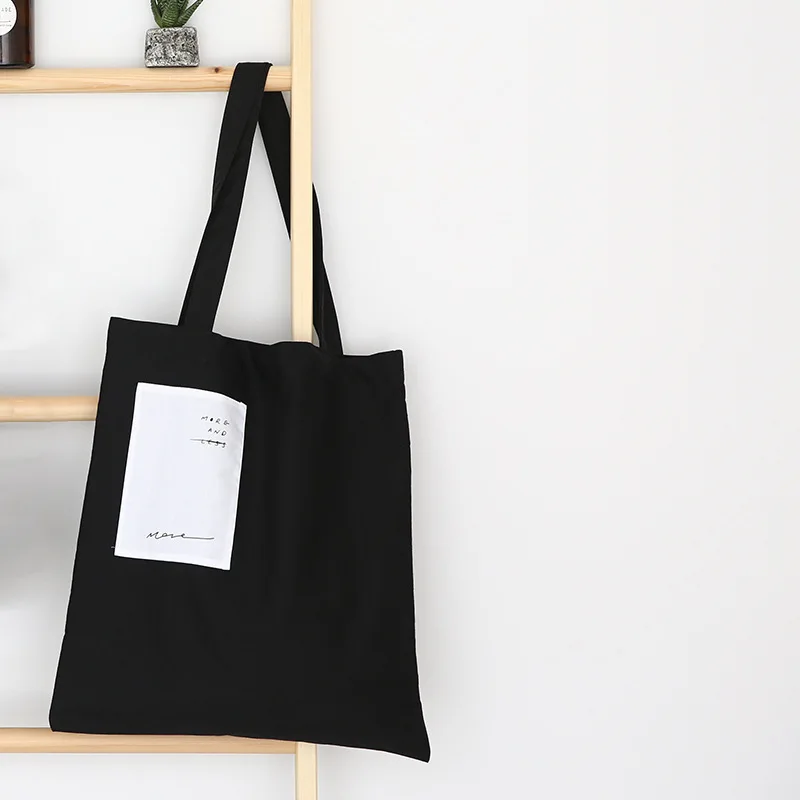 

Black Eco Slim Canvas Women Messenger Single Shoulder Crossbody Bag Girls Large Shopper Bags Funny Beach Foldable Shopping Totes