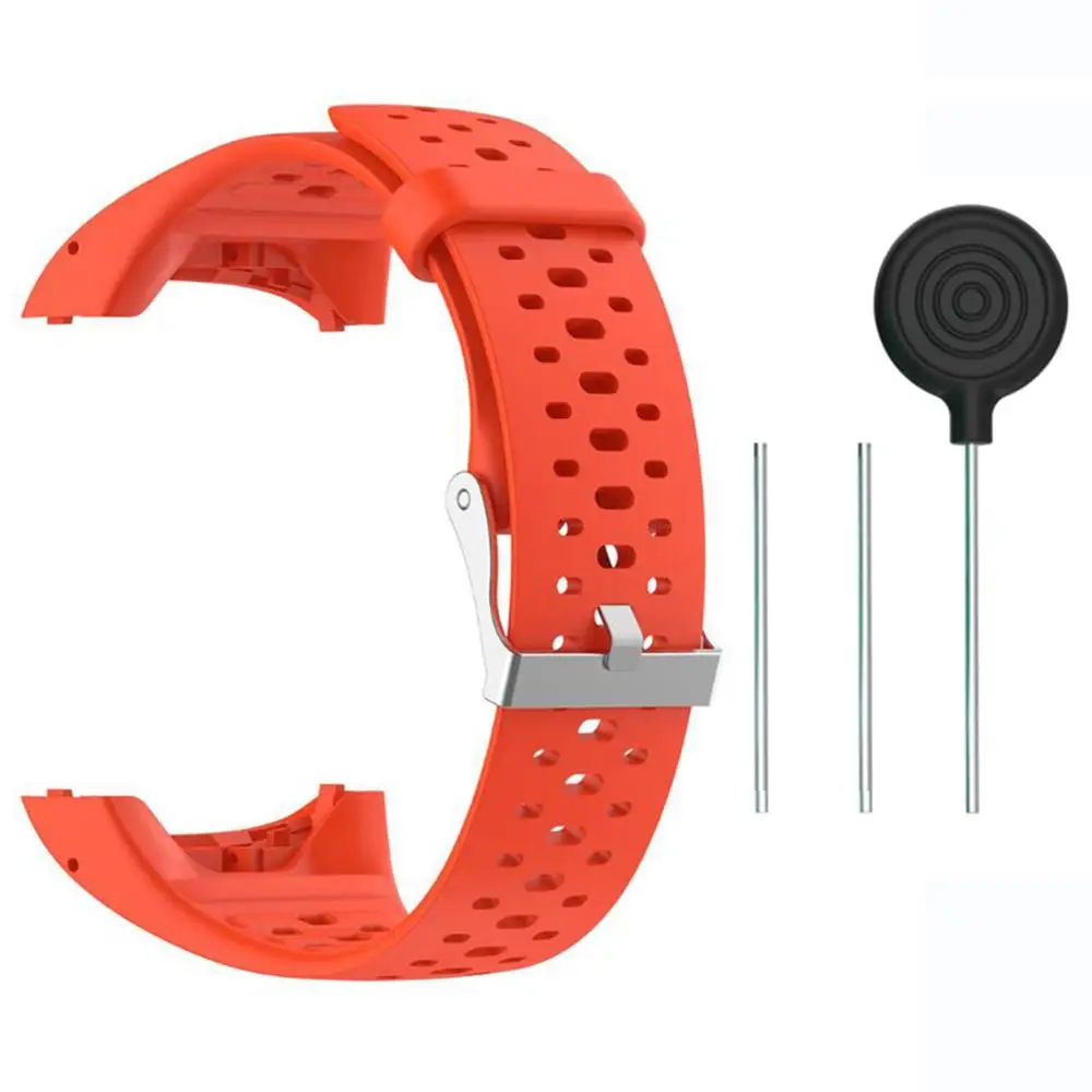 Силиконовый браслет для Polar M400 M430 gps Спортивная Замена для умных часов браслет для ремешка часов с инструментом - Цвет: Orange