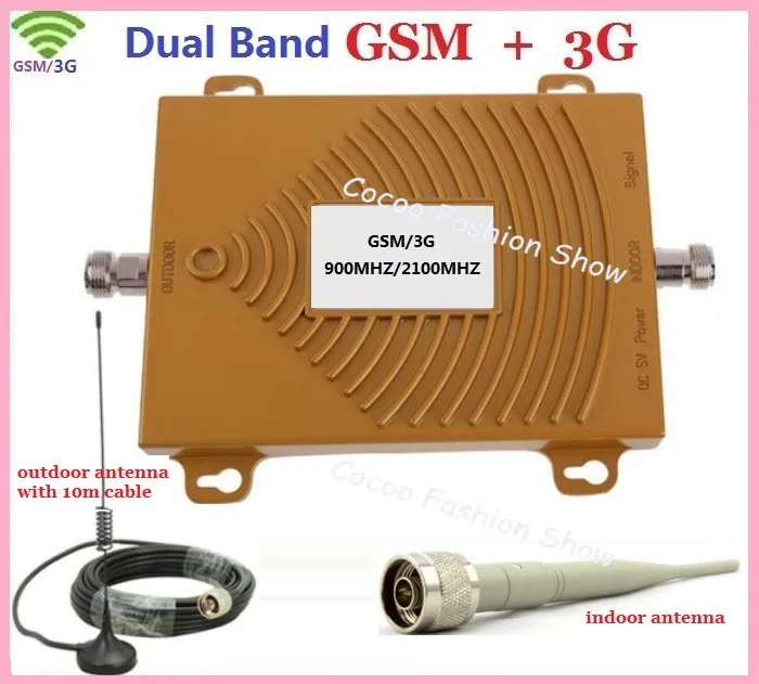 

Dual Band 65dbi 3G W-CDMA 2100MHz + GSM 900Mhz Cell Phone Signal Booster , 3G repetidor de sinal celular signal repeater