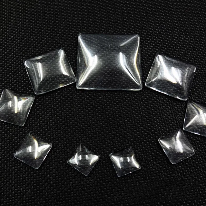 

1 pack 10/12//14/15/16/20/25mm Clear Transparent Square Glass Cabochon for DIY Charm Pendant Necklace Jewelry Making Findings