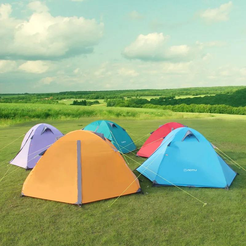 

AOTU Camping Tent Outdoor 1-2 Person 210T Polyester Fabric Aluminum Pole Double Layer Camping Hiking Tent Tourist Tent PU5000MM