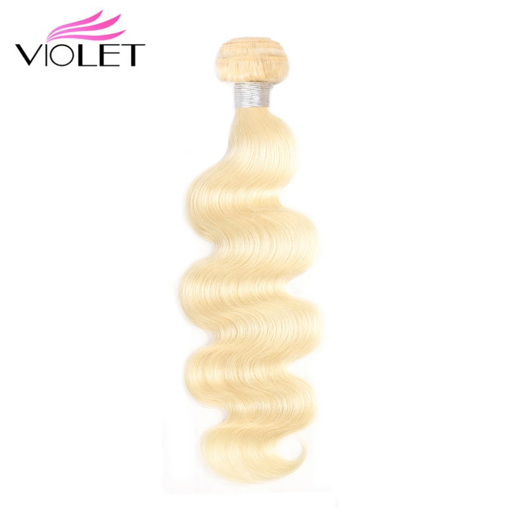 

VIOLET Brazilian Body Wave Hair 613 Blonde Bundle Human Hair Weave 1 PC Non Remy 100% Human Hair 8-26 inches Extensions