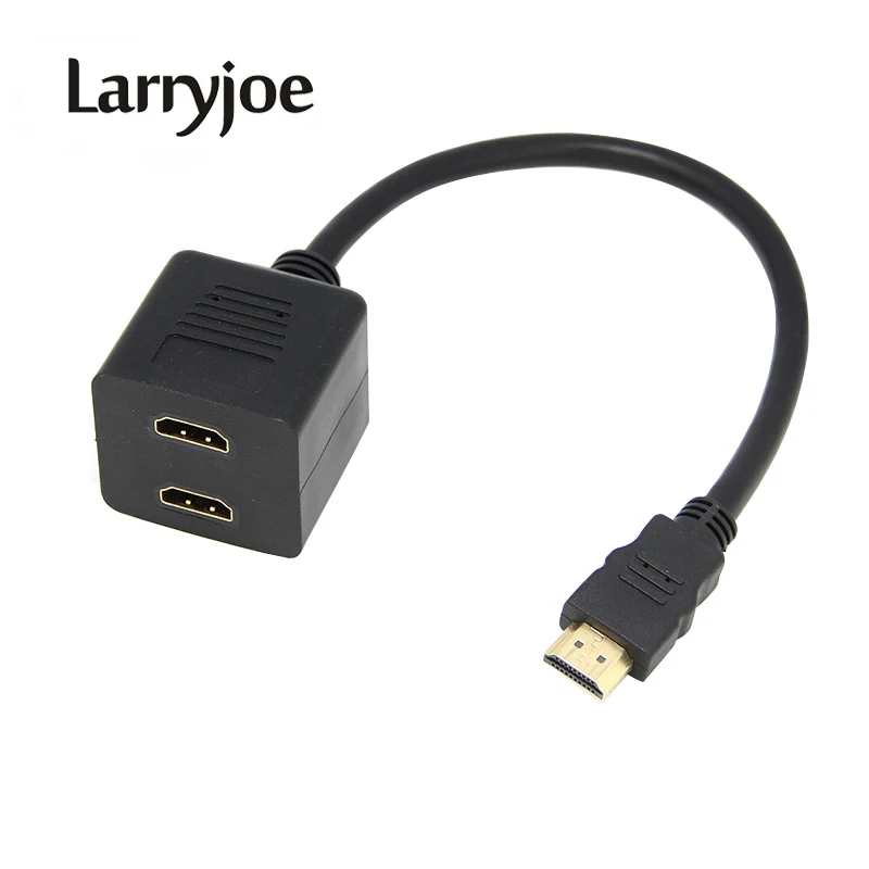 Larryjoe New 0.3m Adapter Male To 2 Female Audio Video