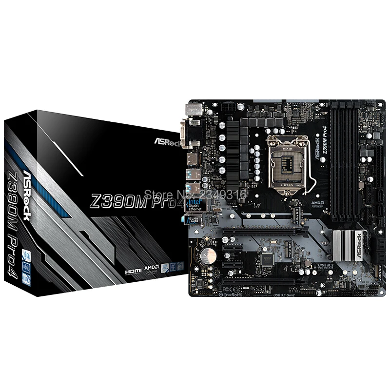 Новинка для ASRock Z390M Pro4 оригинальная б/у настольная материнская плата 1151 Z390 разъем
