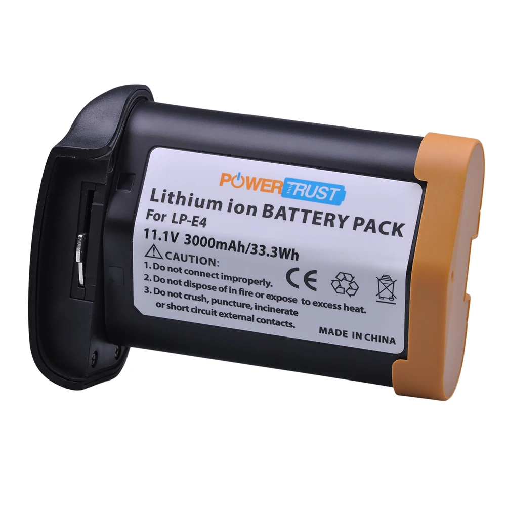 PowerTrust 2x 3000mAh LP-E4 LPE4 Rechargeable Battery for Canon EOS 1D Mark III EOS-1D Mark IV EOS 1Ds Mark III EOS 1D C EOS1DX