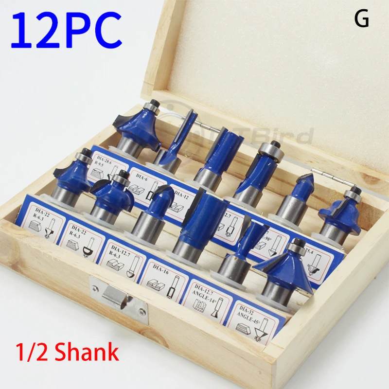 12/15 шт. деревообрабатывающие фрезы 1/4 ''/2"/Концевая фреза 8 мм хвостовик карбидная Концевая фреза Набор для резки деревянного пола гравировальный режущий инструмент коробка - Длина режущей кромки: G Style