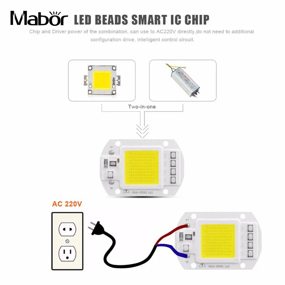 

COB Chip Light Eco-Friendly Source 50W Car Light Lens Reflector AC110V/220V DIY COB Light Spotlight Floor Lights LED COB Chip