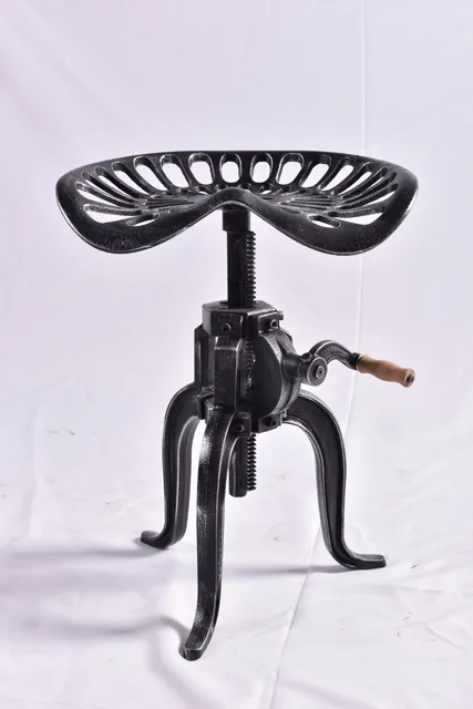 Antique Industrial Farmhouse Bar Stool DIY Crank Handle Cafe Chair Antique Industrial Farmhouse Bar Stool DIY Crank Handle Cafe Chair Swivel Height Adjustable Three-legged Bar Chair - Antique Industrial Farmhouse Bar Stool DIY Crank Handle Cafe Chair