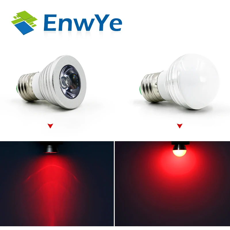 EnwYe E27 E14 светодиодный RGB лампа AC110V 220V 3W 5W точечный светильник с регулируемой яркостью волшебный праздник RGB светильник ing+ ИК пульт дистанционного управления 16 цветов