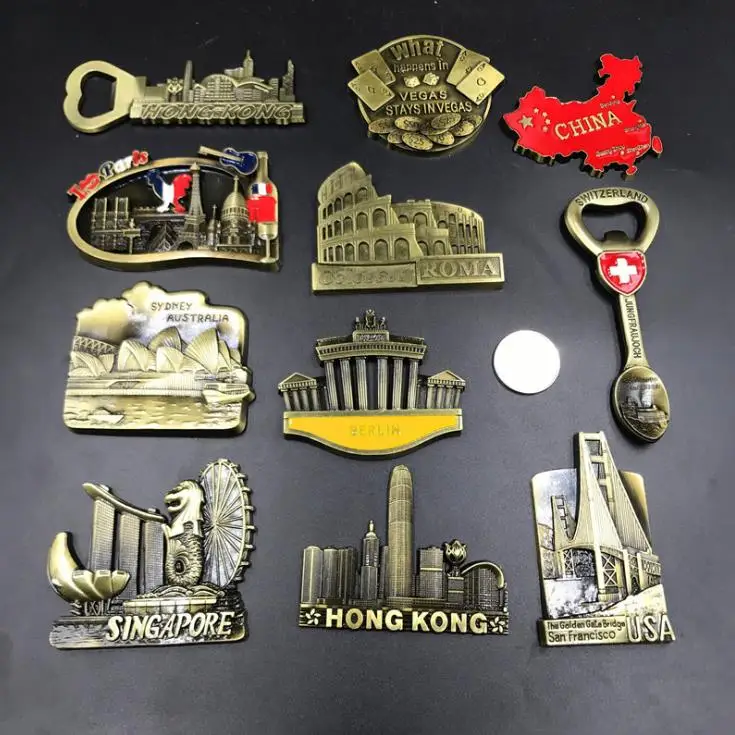 

2Pcs/lot Hong Kong Sydney France italy souvenirs magnets 3d fridge magnet country magnet for metal City fridge magnet decor