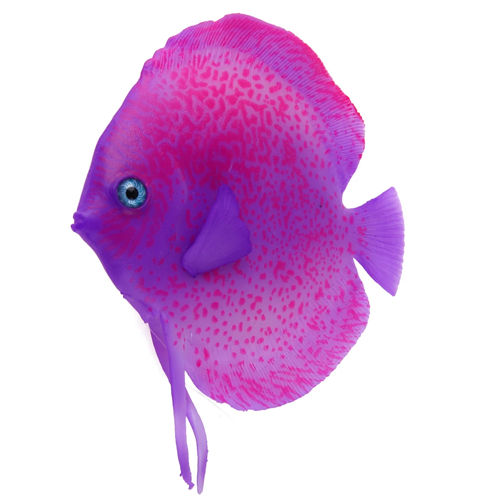 Светящийся Аквариум Моделирование тропических рыб плавающие подвижные поддельные игрушки для аквариума моделирование пейзаж украшение аквариума - Цвет: Фиолетовый