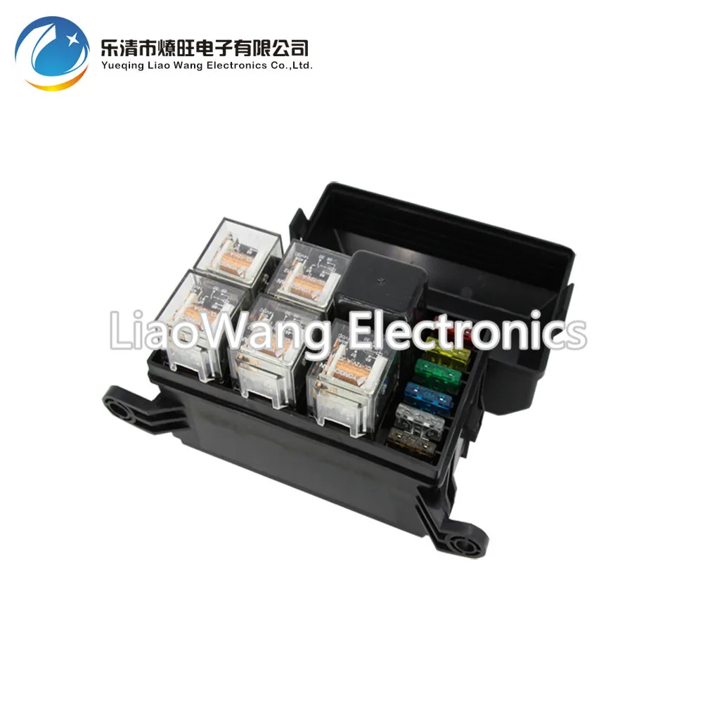 

6 ways Auto Relay Fuse box assembly with 1PCS 12V 4P 40A+5PCS 4P 12V40A relay Auto insurance tablets fuse box mounting fuse box