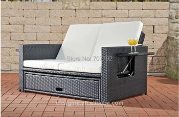 

2014 Multi-fuction Flexible Rattan Ootdoor Garden lounge Sofa Bed