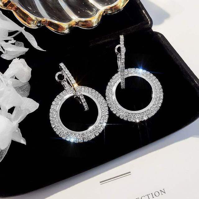 Sale Crystal Heart Star Crown Drop Earrings for Women Rhinestone Earring Long Tassel Big Fashion Wedding Party Jewelry