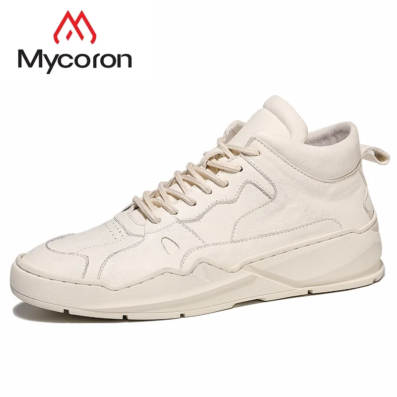 

MYCORON Hot Sale Autumn And Winter New High-Top Shoes White Sneakers Shoes Leather Thick-Soled Boots Men Zapatos Deportivos