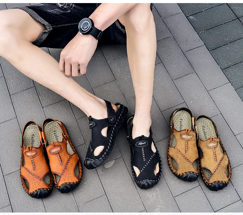 Новая модная кожаная обувь Chanclas Hombre, мужские сандалии, сандалии Heren Deri, мужская обувь, летние мужские уличные сандалии, тапочки, 38-46