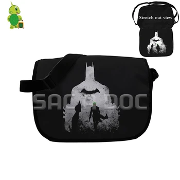 

Batman Bruce Super Hero Outline Messenger Bags Men Women Crossbody Bag Comics Hero School Shoulder Bag Casual Travel Handbag