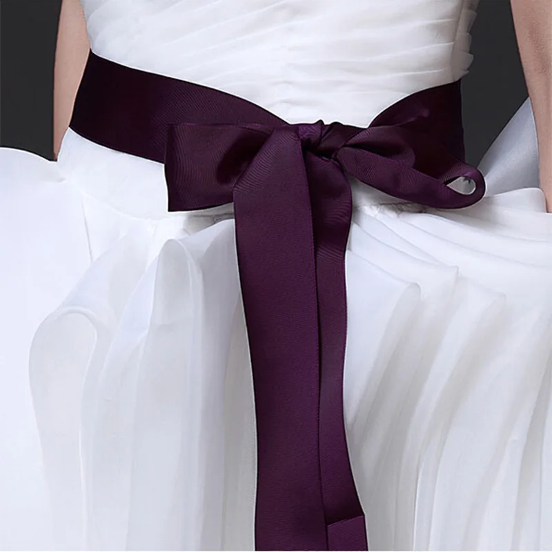 Fashion Women Wedding Dress Waistband Solid Color Sash Elegant