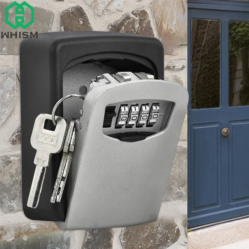 WHISM Outdoor Key Safe Box Keys Storage Password Lock Box Padlock Keys