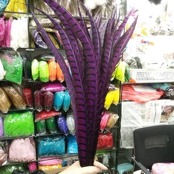 

Hot 100pcs/lot gorgeous 90-100cm/36-40inches Purple Lady Amherst Pheasant Tail Feathers Carnival Costume Party Decor