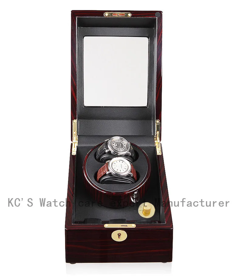 Quality 2+3 Double Wooden Watch Winder with High Gloss Piano Paint