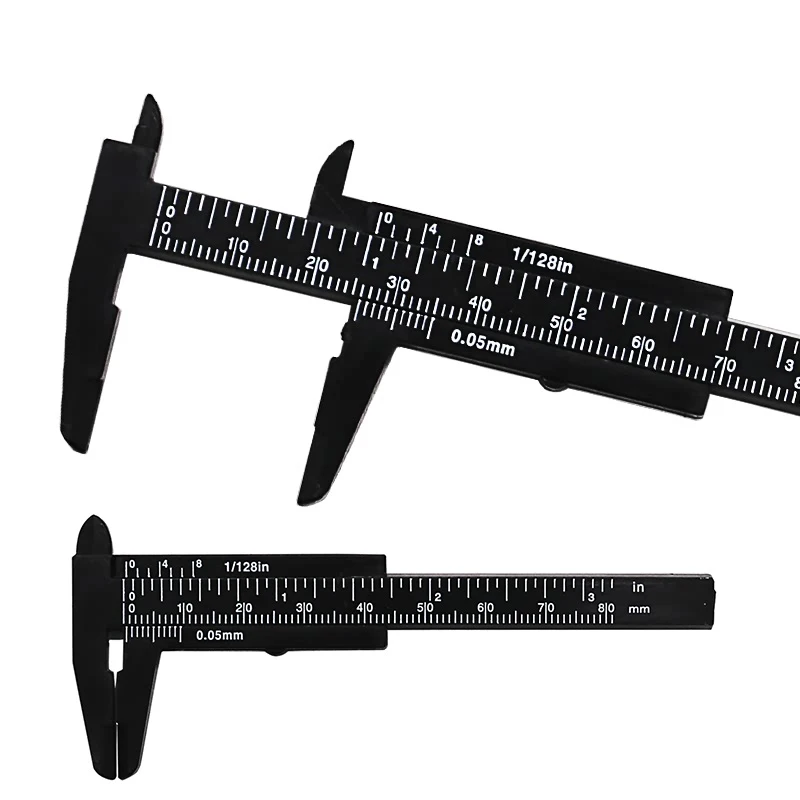 Mini Plastic Vernier Caliper Gauge Micrometer 80MM Mini Ruler Accurate Measurement Tools Standard Vernier Caliper - Цвет: black