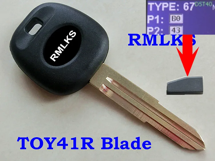 RMLKS транспондер брелок с 4D 4D67 чип, пригодный для Toyota RAV4 PRADO Camry Reiz Горец Yaris Corolla Uncut ключ лезвие - Количество кнопок: TOY41R Blade 4D67
