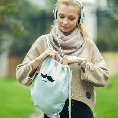 

Fashion moustache style storage bag Creative cotton canvas bag bundle pocket bag 40*33cm free shipping