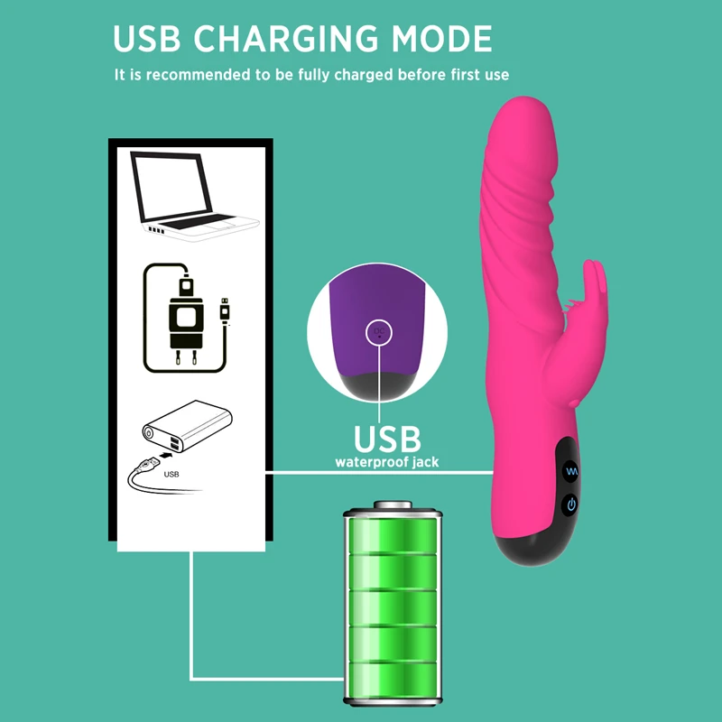 Женское устройство для мастурбации 7 скоростной двойной USB Вибратор киска