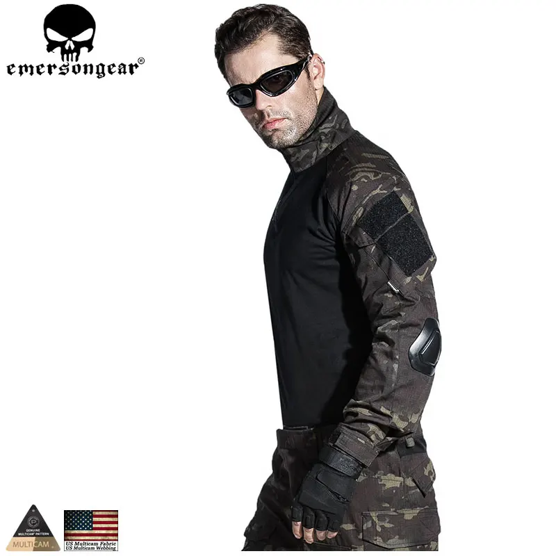 Emerson gear Gen2 Боевая униформа рубашка и брюки с наколенниками налокотники тактическая Экипировка военный камуфляж MCBK мультикам черный EM6971